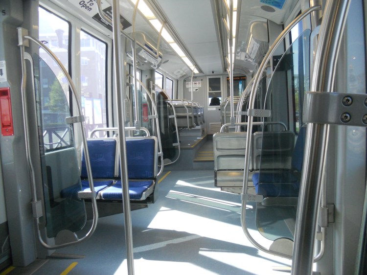 Inside one of the trains. Photo taken by HARTride 2012. April, 2013.
