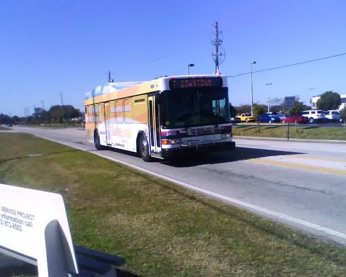 A Hillsborough Area Regional Transit bus runs Route 7 by the Hillsborough Community College Dale Mabry Campus in Tampa. Back in 2007, Route 7's weekday frequency was reduced on its northwestern segment due to budgetary constraints and relatively low ridership. However, the reductions have hurt service going to and from the college campus. Could Norfolk's Old Dominion University soon be seeing an even worse fate with its direct bus line, Route 16? Photo Credit: HARTride 2012.