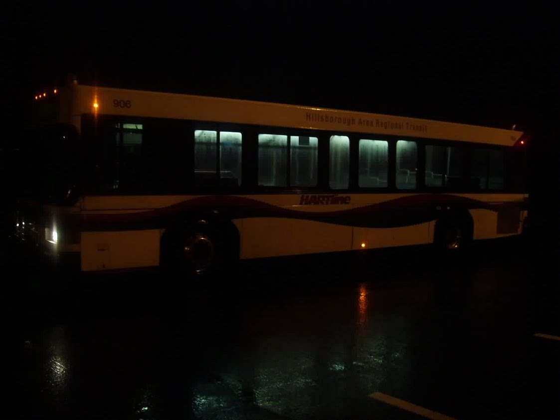 This is #906 (before repainting) at the Carrollwood Park-N-Ride, preparing for its morning departure. Photo Credit: Shawn B.