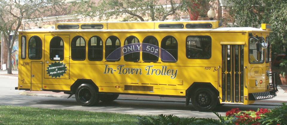 An Optima American Heritage Trolleybus on the defunct Hyde Park In-Town Trolley Line. Photo Credit: HART (Used with Permission)