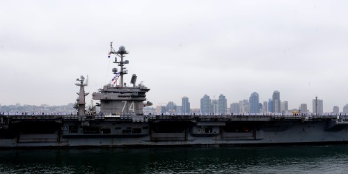 The USS John C. Stennis (CVN 74) returning to San Diego, CA (April, 2013). Photo Credit: US Navy/Mass Communication Specialist 3rd Class Dean M. Cates.