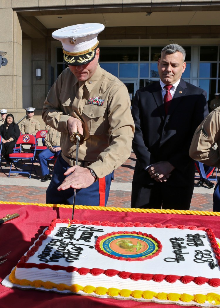 Sunday, November 10 marks the 238th birthday of the US Marine Corps! What a better way to celebrate than with a cake cutting ceremony! :) Photo Credit: US Marines/Cpl. Lauren Whitney.