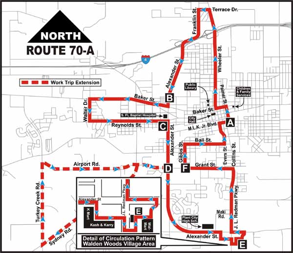 One of four connector routes that ran through the heart of Plant City. Courtesy of the Wayback Machine.