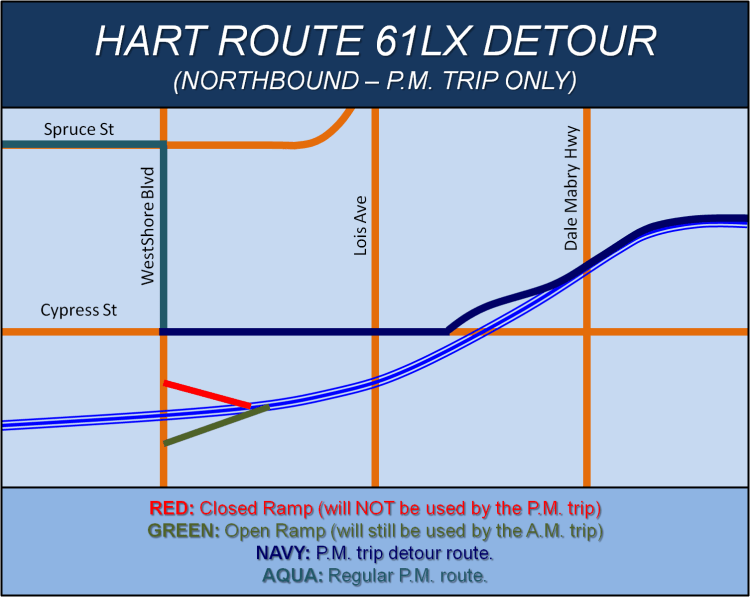 HART Route 61LX WestShore Detour