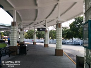 Looking at the bus bays at the Grand Central bus station.