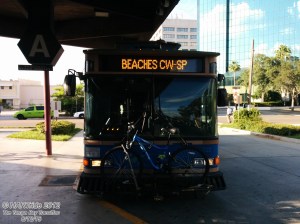 The Suncoast Beach Trolley prepares for departure.