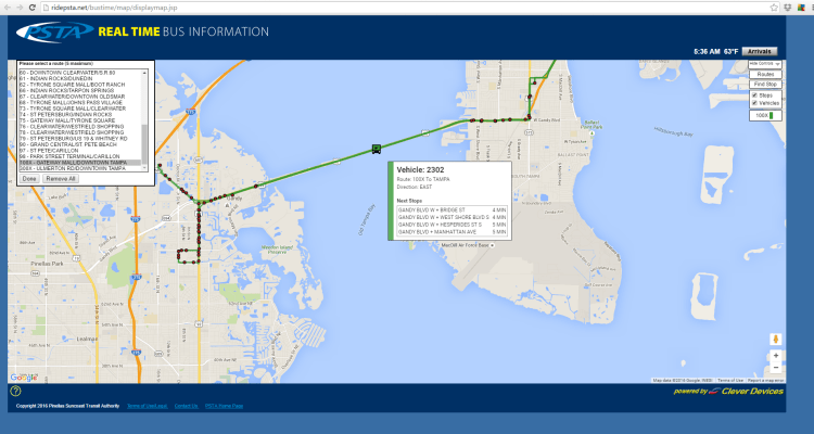 Don't worry, PSTA's current "Real Time" interface, powered by Clever Devices, is not going away.
