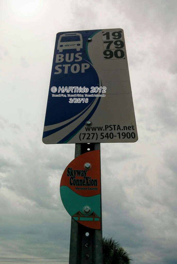 The Skyway ConneXion route will only load and unload customers at designated bus stops with the orange and blue MCAT decal.