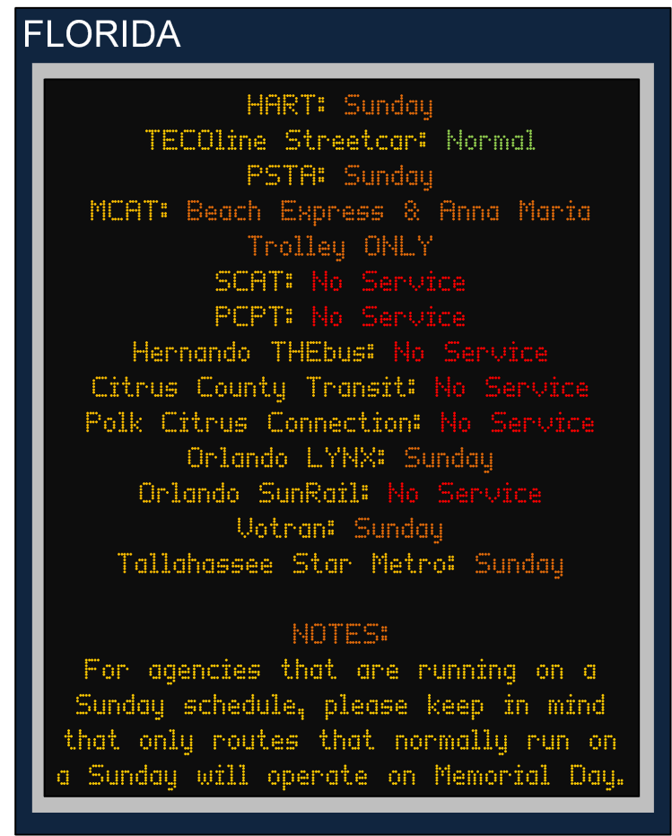 Memorial Day 2016 FL