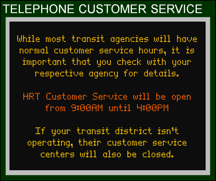 July 4 Holiday Transit Schedules Banner 9 - Cust Serv 2