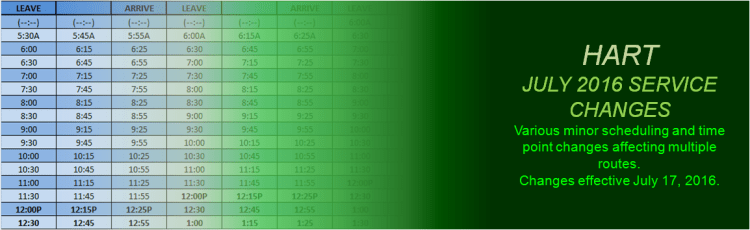 HART July 2016 Service Change Banner 1