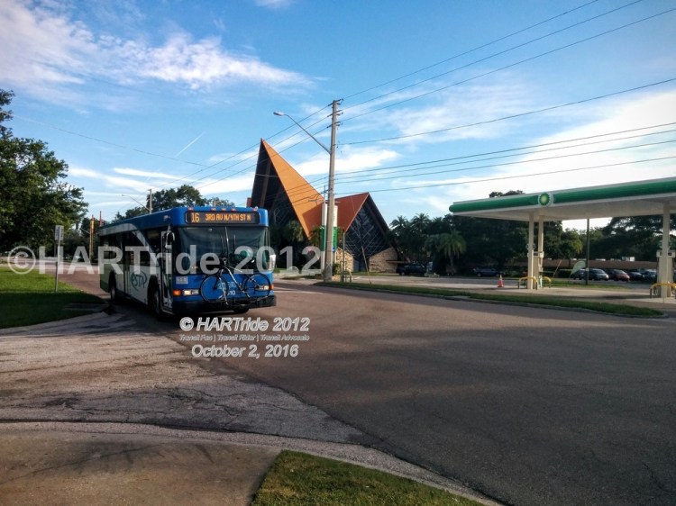 #2510 is the lone bus for Route 16's inaugural service.